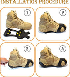 Ice Cleats Snow Crampons for Shoes and Boots 10 Studs Crampons Ice Grips Anit Slip Silicone Rubber Walk Traction Ice Cleats Slip-on Stretch Footwear Walking on Snow and Ice S/M/L/XL