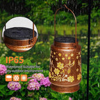 2 Pack Solar Lanterns Outdoor Waterproof Hummingbird Garden Decor Birthday Gifts for Women Mom Grandma Hanging Solar Lights Metal Solar Decoration Outside for Yard,Patio,Backyard,Porch