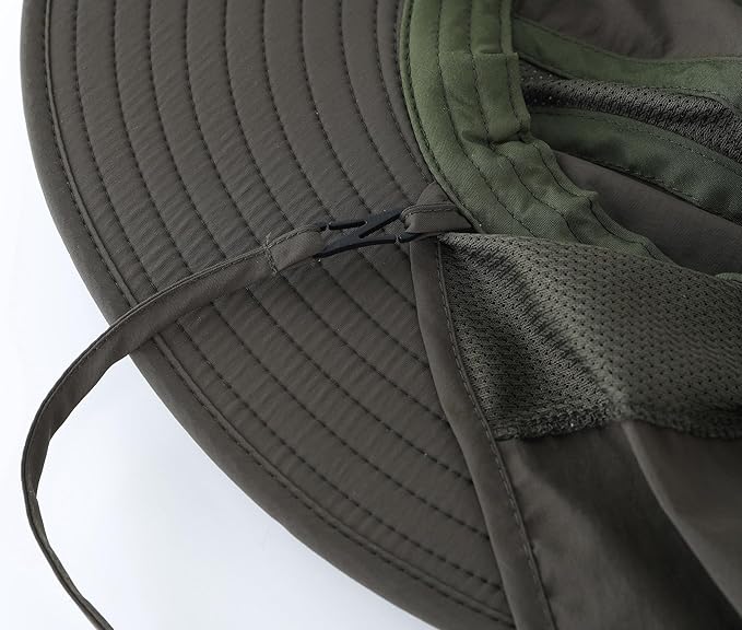 Home Prefer UPF 50+ Mens Wide Brim Fishing Hat with Neck Flap Sun Hat for Men Women Sun Protection Cap