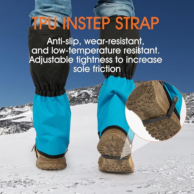 Waterproof Adjustable Leg Gaiters for Men and Women Snow Boot Gaiters for Hiking in Hunting Sand and Mud Mountain Climbing or Snowshoeing