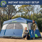 4/6/8 Person Instant Tent, Waterproof Pop Up Tents for Camping with Rainfly, 60 Seconds Easy Setup, Automatic Cabin Tent for Family Camping with Expandable Carry Bag & Upgraded Ventilation