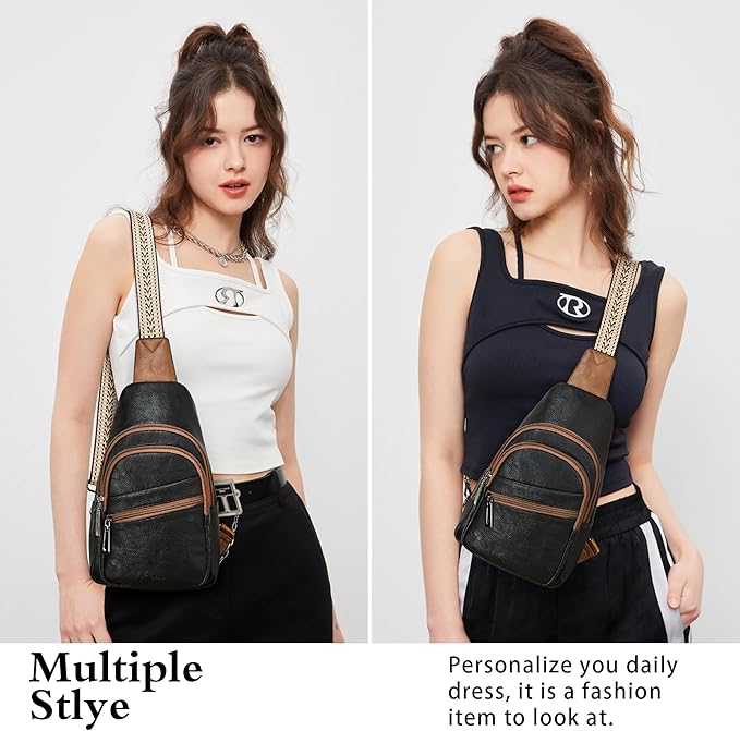 Sling Bag Crossbody Bags for Women Small Cross Body Bag Fanny Packs Chest Sling Purse for Daily Travel Leisure Sport