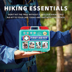 225 Pieces Portable Emergency First Aid Kit for Minor Wound Care, Includes Adhesive Bandages, Wound Gauze Pads, Ideal for Home, Car & On-The-Go