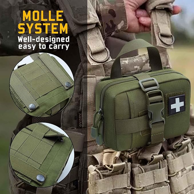Upgrade Molle Rip Away Ifak Pouch, Tactical Small Belt First Aid Pouch Medical Utility EMT Pouch Only