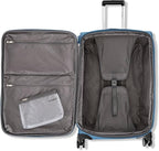 Samsonite Soft-Sided 25-Inch Lightweight Medium Checked Expandable Element Suitcase: Durable, 360° Spinner Wheels, Adjustable Telescopic Handle, 2 Front & 1 Side Pocket- Captains Blue