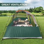 CAMPROS CP Tent 8 Person Camping Tents, Waterproof Windproof Family Tent with Top Rainfly, Large Mesh Windows, Double Layer, Easy Set Up, Portable with Carry Bag, for All Seasons