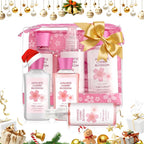 Bath and Body Gift Set, Japanese Cherry Blossom, 3-Piece Travel Size Collection, Shower Gel, Body Lotion, Body Mist, 3 Fl Oz Each, Natural Extracts, Ideal for Birthday, Mother's Day & Christmas Gifts
