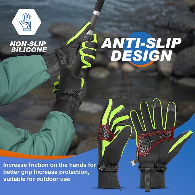 Sukeen Winter Gloves Men Women, Touchscreen Anti-Slip Warm Mens Gloves for Running Driving Cycling Hiking Biking Outdoor