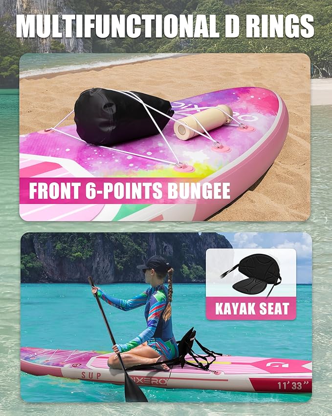 Inflatable Stand Up Paddle Board with SUP Accessories, Anti-Slip EVA Deck, 11'*33" Inflatable Paddle Boards for Adults & Youth of All Skill Levels