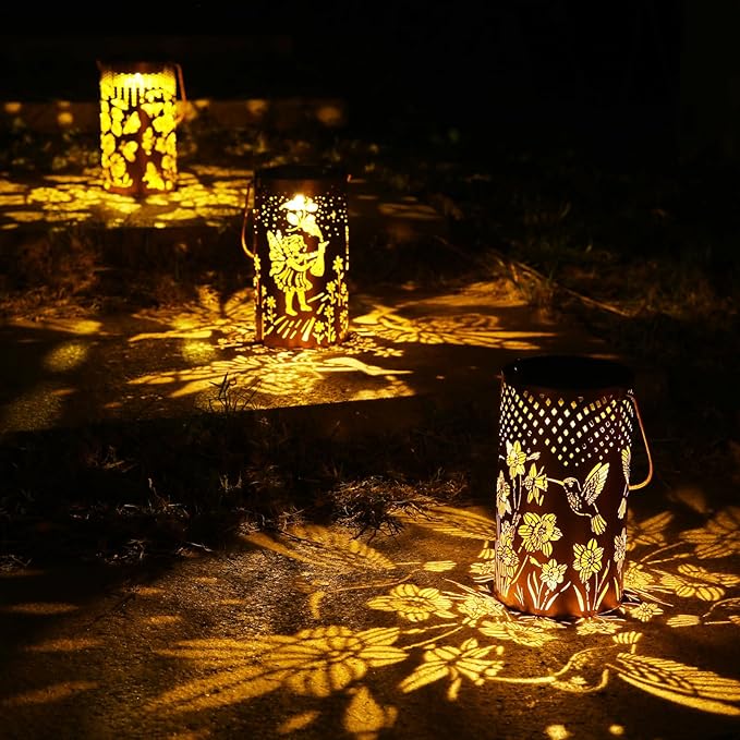 2Pack Hummingbird Solar Light, Birthday Gift for Women, Men, Mother's Day, Thanksgiving, Christmas, New Year Gift. Outdoor Waterproof Lights Hanging Patio Garden Decoration, Outdoor Backyard