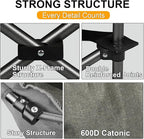 Colorsoul Oversized Camping Chairs Heavy Duty, Full Padded Foldable Camping Chairs for Adults with Cup Holders, Portable Camp Lawn Chairs for Outdoor, Support 450lbs,Yellow Grey