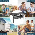 Lightweight Aluminum Folding Camping Table (47” x 21.65” x 26.7”), Portable Roll-Up Design for Outdoor, Camping, Beach, BBQ, Patio, and Picnic, Durable & Waterproof with Carrying Bag