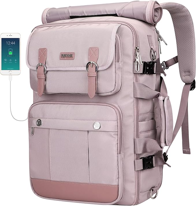 PIJUSHI Travel Backpack for Women Carry on Luggage Backpack Convertible Large Laptop Duffel Bag for Airplanes(PE049 Ashen Purple)
