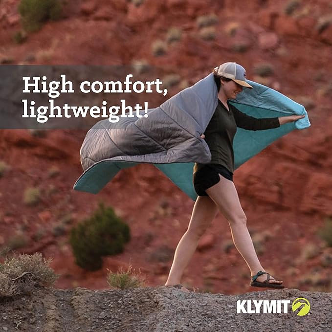 Klymit Horizon Packable Camping Blanket and Comforter, Blue/Black