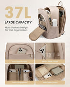 LOVEVOOK Laptop Backpack for Women, 18 Inch Travel Backpack, Large Capacity Casual Daypack, Work Computer Backpack, Travel Backpack for College, Light Beige