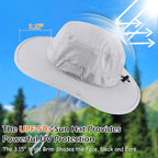 Connectyle Men's Sun Hat UPF 50+ Wide Brim Bucket Hats for Fishing Hiking Gardening Adjustable Boonie Hat Outdoor Safari Hats