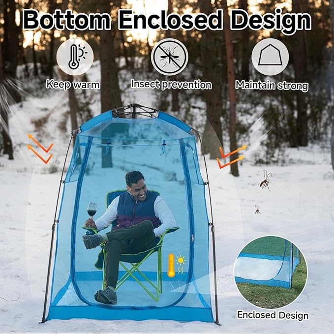 All Weather Proof Pod Sports Pod,540°View Weather Tent,1-4 Person Instant Tent with Sealed Floor,Outdoor Screen House with Carrying Bag,Screen Room for Sport Event,Camping,Fishing