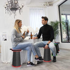 ALEVMOOM Upgraded Portable Collapsible Folding Stool with Cushion Retractable Telescoping Stool for Adults Sturdy Capacity 550lbs Camping Chair for Outdoor Hiking Garden BBQ with Bag