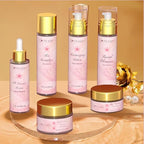 Luxurious Korean Style Cherry Blossom Facial Cleanser & Moisturizer Set Facial Cleanser, Moisturizer, Revitalizer, Serum, Rejuvenator, Eye Cream, Daily Skincare Routine, Retinol-Free, All-skin types