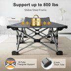 ABORON Camping Cot for Adult 28" Extra Wide, Heavy-Duty 1200D Oxford Cot for Sleeping, Portable Folding Camp Bed with Mat & Carry Bag