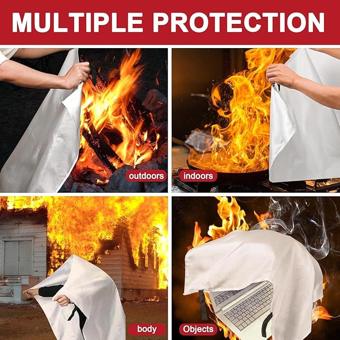 Emergency Fire Blanket for Home and Kitchen Fiberglass Fire Suppression Blanket (39''X39'') Great for School, Fireplace, Grill, Car, Office, Warehouse (1PCS)