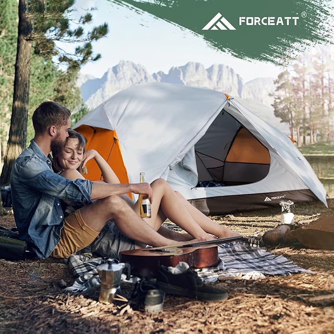Forceatt Tent for 2 and 3 Person is Waterproof and Windproof, Camping Tent for 3 to 4 Seasons,Lightweight Aluminum Pole Backpacking Tent Can be Set Up Quickly,Great for Hiking