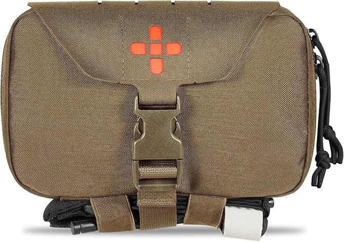 Ifak Pouch-Rapid Deployment Tactical MOLLE Trauma Kit Pouches, Quick Release Tear-Off Medical First Aid Kit Organiser with Red Immediate Identify for Emergency Surviva Activities.