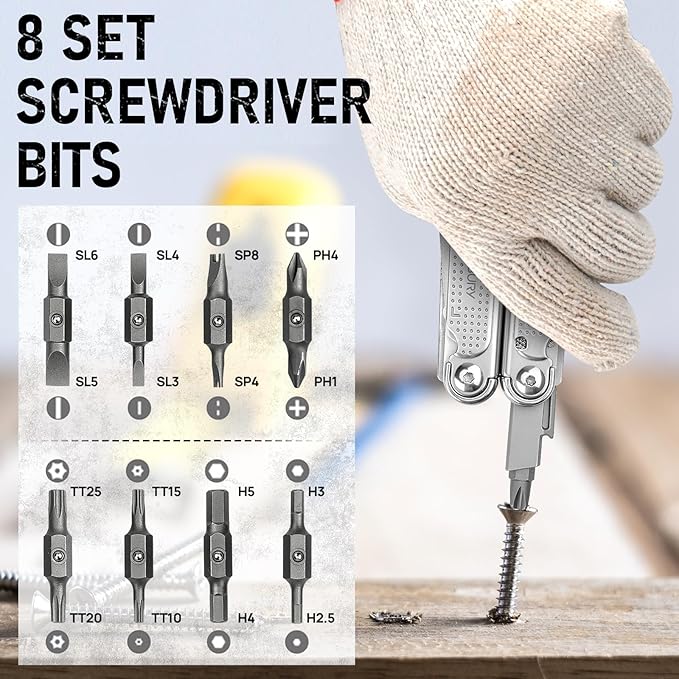 BIBURY Multitools Pliers Pro BI2049, Multi Tool Foldable Pliers with Large Saw Blade, Wire Cutters, Upgraded Multi Tool w/Scissors and Screwdirver Set, Multitool for Outdoor Hunting Survival Camping