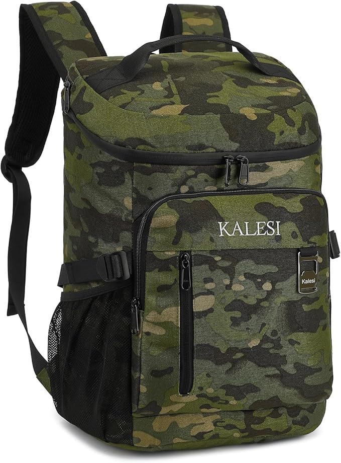Kalesi Cooler Backpack 36 Cans Lightweight Insulated Backpack Cooler Leak-Proof Travel Camping Lunch Backpack Outdoor Cutlery Backpack for Men and Women