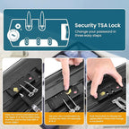 Hoteel 5 Piece Luggage Set (4-YEAR WARRANTY) ABS+PC Hardshell Carry on Suitcase with Spinner Wheels & TSA Lock for Men and Women, Rolling Suit Case for Plane, Travel, Business, Black (20/24/28/DB/TB)