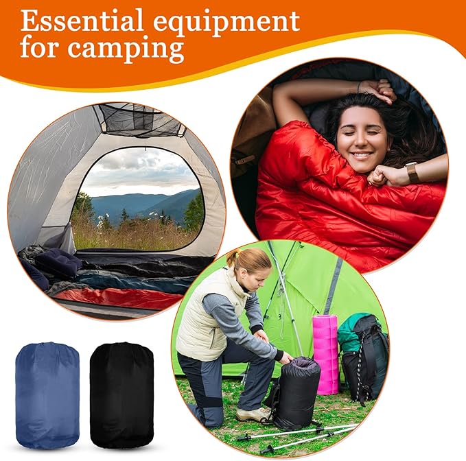 Macarrie 10 Pcs 0 Degree Camping Sleeping Bags Bulk for Adults Cold Weather 4 Season Warm Sleeping Bag with Compression Sack for Homeless Donation Shelter Emergency Hiking