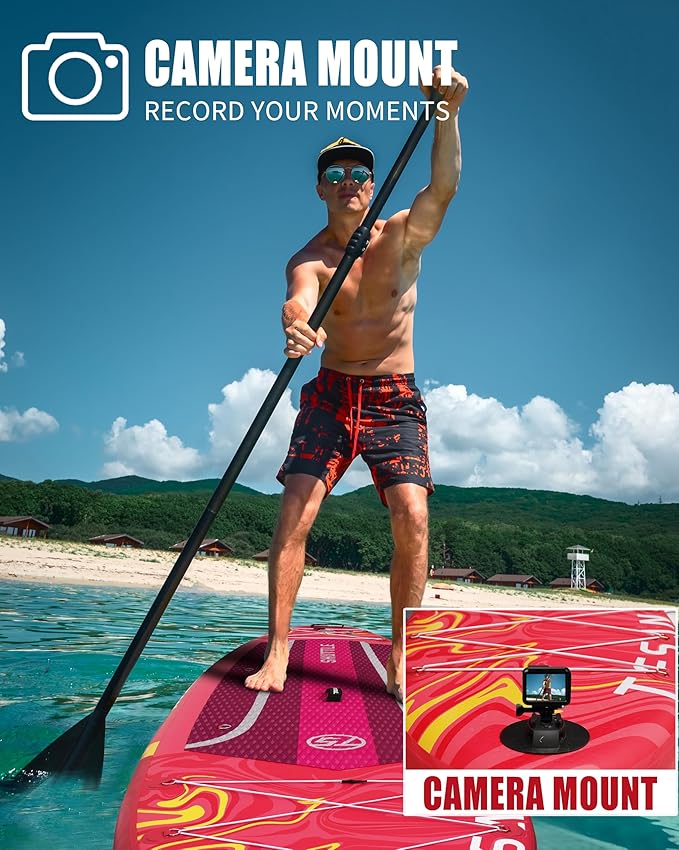 11'6x35'' Extra Wide Inflatable Paddle Board,All-Round Ultra Stable Stand Up Paddleboards with Plus Kits for 450lb/3 People/Family,Dual Bungees, Camera Mount, 100L Backpack, Dual-Action Pump