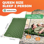 KingCamp Sleeping Pad for Camping, Ultralight Connectable Inflatable Sleeping Pad Camping Mattress with 6.3" Built-in Pillow & Foot Pump for Backpacking Hiking Tent Cot