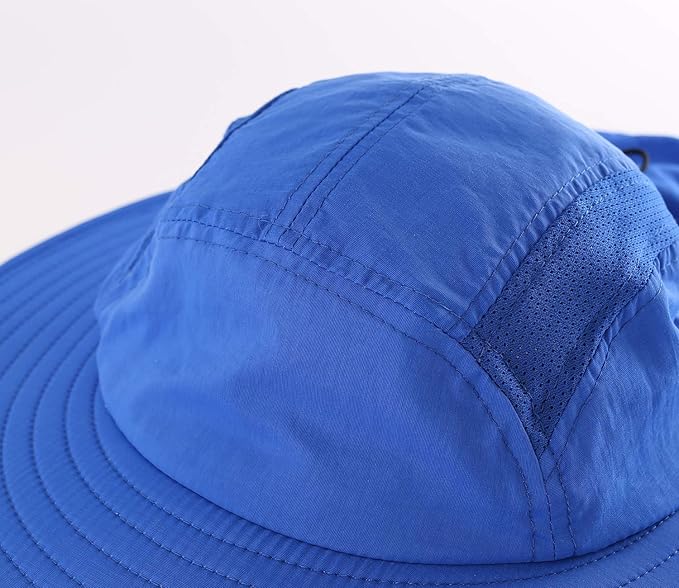 Home Prefer UPF 50+ Mens Wide Brim Fishing Hat with Neck Flap Sun Hat for Men Women Sun Protection Cap