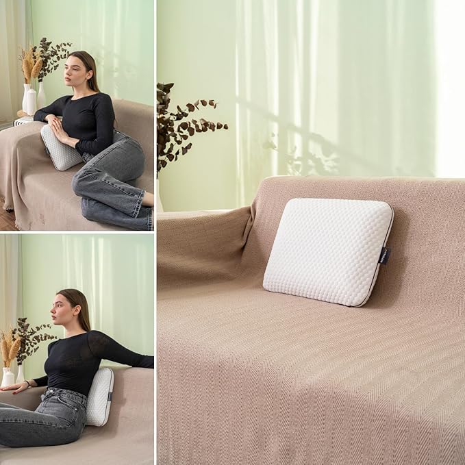 Travel Memory Foam Pillow for Sleeping, Comfortable Camping Pillow, 15.75x11.81x3.94 inches, Easy to Carry Portable Bag, Soft, Breathable, Washable Pillowcase