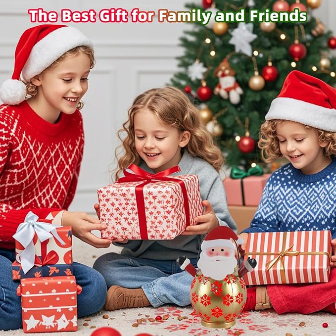 Santa Claus Solar Christmas Decorations with Decorative Hollow Snowflake Design Christmas Solar Lanterns Outdoor Waterproof for Hanging Ouside