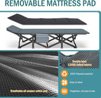 Camping Cot for Adults, Folding Bed with Comfortable Cushion, Tent Portable Sleeping Bed with Carry Bag for Camp, Office Use, Outdoor, Traveling Supports 450 lbs