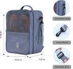 Shoe Bags for Travel Holds 4 Pair of Shoes, Shoe Storage Pouch with 2 Pack Portable Bags, Waterproof & Washable, Grey & Large