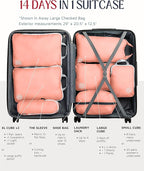 Large Compression Packing Cubes for Travel-Packing Cube Luggage Organizers 7 Piece Set for Checked Luggage-Ultralight, Expandable/Compression Bags by TRIPPED Travel Gear (Dusty Rose)