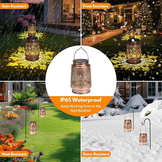 Solar Lantern Outdoor Lamp Waterproof Decorations Garden Decor, Christmas Birthday Gifts for Women, Mom, Grandma Decorative Garden, Yard, Patio, Lawn, Balcony Porch - Hummingbird