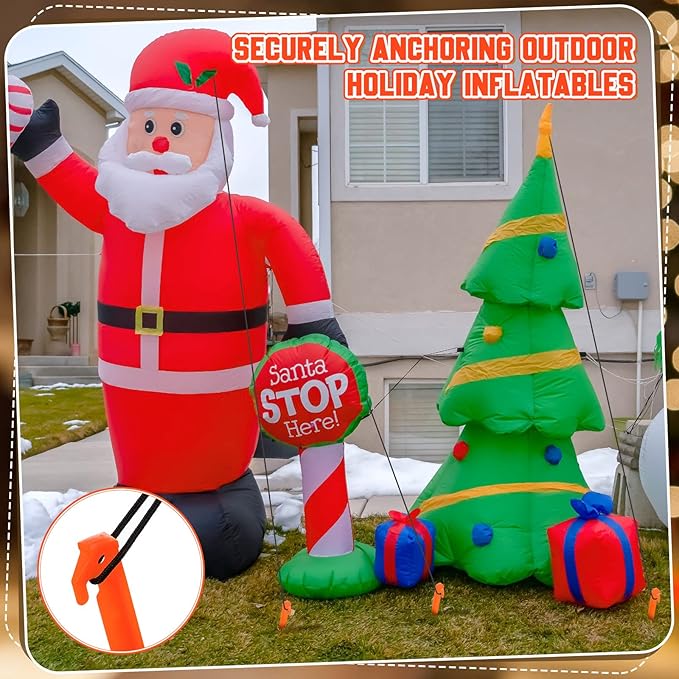 Deekin Plastic Tent Stakes 9 Inch Heavy Duty Tent Pegs Spike Hook Stakes for Summer Beach Garden Decorations Camping Outdoor Lawn Tarp