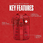 My Medic MyFak Mini First Aid Kit - Small and Lightweight for Camping Hiking and Backpacking - IFAK with 70 Items - HSA/FSA Great for Travel - Red