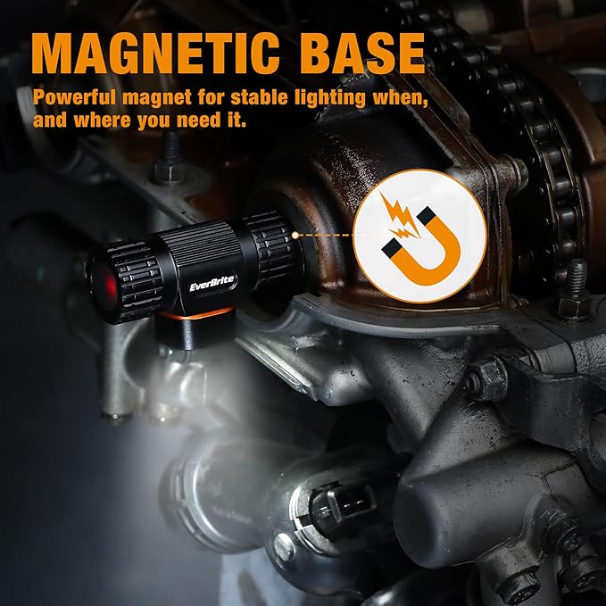 EverBrite Rechargeable Headlamp, 500 Lumen LED Rechargeable Headlight with 4 Light Modes, Magnetic Base and Adjustable Headstrap, Perfect for Camping, Hiking, Caving, Fishing