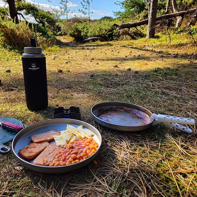 Titanium Trek Plate - Ultralight, Durable Camping Dish Pan Plate - Outdoor Kitchen Essential for Backpacking & Camping - 1200ml