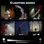 Mossy Oak 600 Lumens Rechargeable Headlamp, Lightweight LED Headlight with White & Red Light, Waterproof Head Lamp with Non-Slip Band, Dimmable & Memory Function for Camping, Running, Hiking, Outdoor