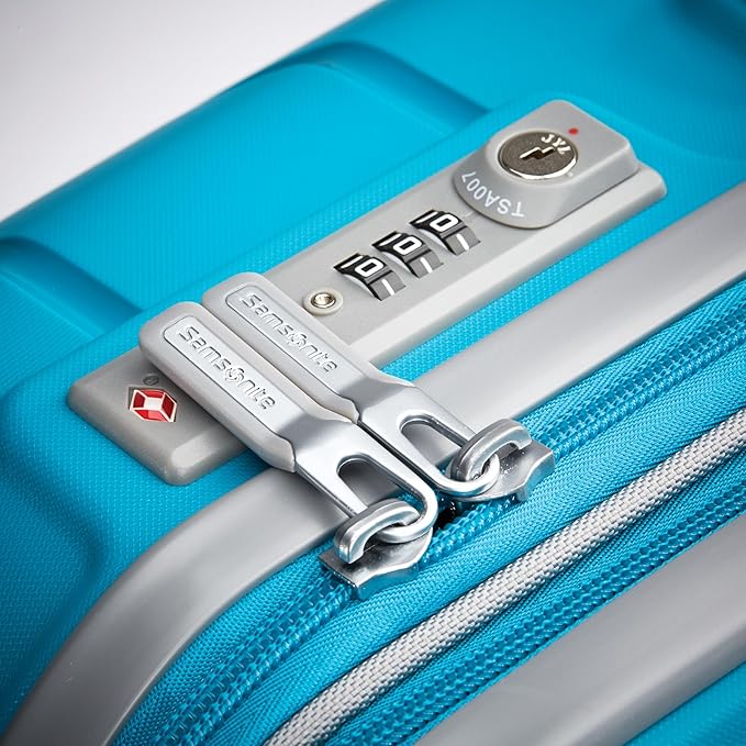 Samsonite Freeform 2-Piece Luggage Set - Carry-On & Large Checked Luggage with Dual Spinner Wheels - Durable Polypropylene Hardshell - TSA Lock, Airline-Approved - Expandable Hard Shell - Ocean Blue