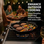 Bruntmor 13 Inch Cast Iron Pan Griddle - Pre-Seasoned Cast Iron Grill Pan for Stove Top and Outdoor Cooking - No Stick Grilling Pan with Ridges for Meats, Steaks and Vegetables - Induction Compatible