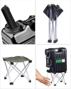 UPWOIGH 5 Gallon Water Jug with Spigot and Folding Stool – Leak-Proof, BPA-Free Portable Black Water Container with Stand, Large Outdoor Storage Tank for Camping, Hiking, RV, Travel, and Emergency Use