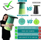 ALEVMOOM Upgraded XXL 50 Portable Collapsible Stool with Cushion,Telescoping Folding Stool for Adults,Yet More Sturdy Camping Stool with Load Capacity 1000lbs,for Outdoor Garden Hiking BBQ