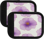 4 Pack Purple Flower Luggage Handle Wrap, Detachable Luggage Tag, Neoprene Suitcase Wrap with Comfort Grip & Bright Identifier for Suitcase, Travel Bag, Sports Bag